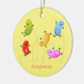 Mooie kwallen springen cartoon illustratie keramisch ornament (Links)