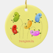 Mooie kwallen springen cartoon illustratie keramisch ornament (Achterkant)