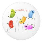 Mooie kwallen springen cartoon illustratie keramische knop (Voorkant)