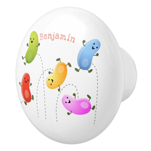 Mooie kwallen springen cartoon illustratie keramische knop (Rechts)