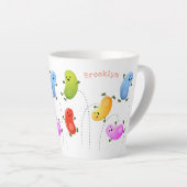 Mooie kwallen springen cartoon illustratie latte mok (Rechterhoek)