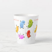 Mooie kwallen springen cartoon illustratie latte mok (Voorkant)