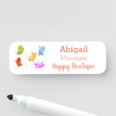 Mooie kwallen springen cartoon illustratie naamplaatje (In situ)