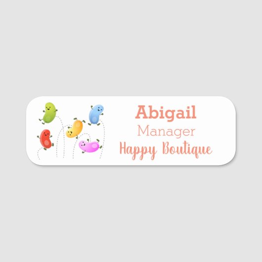 Mooie kwallen springen cartoon illustratie naamplaatje (Voorkant)