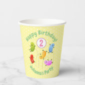 Mooie kwallen springen cartoon illustratie papieren bekers (Voorkant)