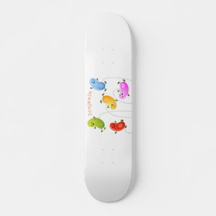 Mooie kwallen springen cartoon illustratie persoonlijk skateboard