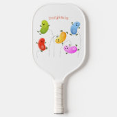 Mooie kwallen springen cartoon illustratie pickleball paddle (Voorkant)