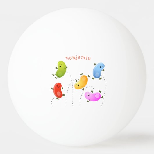 Mooie kwallen springen cartoon illustratie pingpongbal (Achterkant)