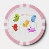 Mooie kwallen springen cartoon illustratie poker chips (Voorkant)