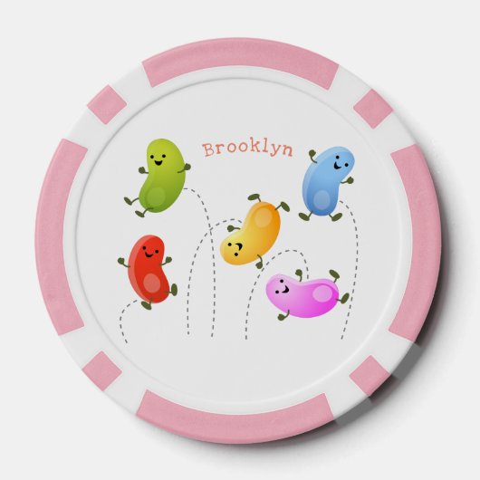 Mooie kwallen springen cartoon illustratie poker chips (Achterkant)