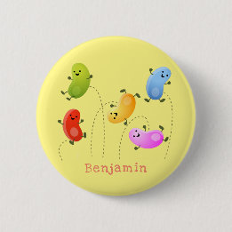 Mooie kwallen springen cartoon illustratie ronde button 5,7 cm