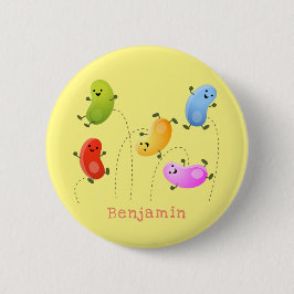 Mooie kwallen springen cartoon illustratie ronde button 5,7 cm