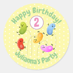 Mooie kwallen springen cartoon illustratie ronde sticker