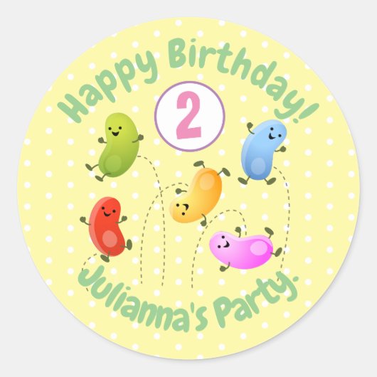 Mooie kwallen springen cartoon illustratie ronde sticker (Voorkant)