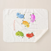 Mooie kwallen springen cartoon illustratie sherpa deken (Voorkant (horizontaal))