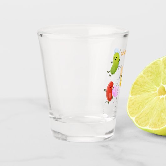 Mooie kwallen springen cartoon illustratie shot glas (Links)