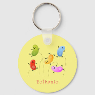 Mooie kwallen springen cartoon illustratie sleutelhanger