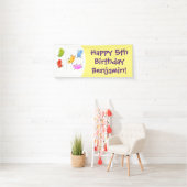 Mooie kwallen springen cartoon illustratie spandoek (Insitu)