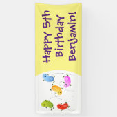 Mooie kwallen springen cartoon illustratie spandoek (Verticaal)