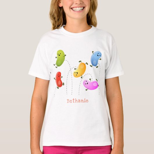 Mooie kwallen springen cartoon illustratie t-shirt (Voorkant)