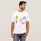 Mooie kwallen springen cartoon illustratie t-shirt (Voorkant volledig)