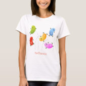 Mooie kwallen springen cartoon illustratie t-shirt (Voorkant)
