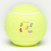 Mooie kwallen springen cartoon illustratie tennisballen (Achterkant)