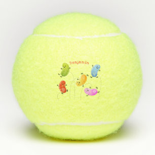 Mooie kwallen springen cartoon illustratie tennisballen
