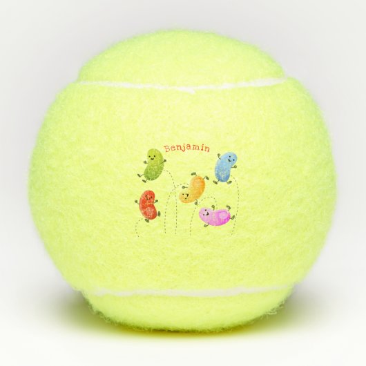 Mooie kwallen springen cartoon illustratie tennisballen (Voorkant)
