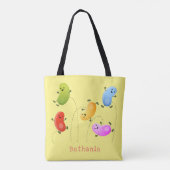 Mooie kwallen springen cartoon illustratie tote bag (Achterkant)