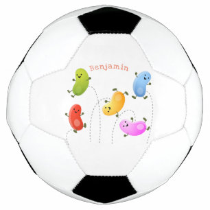 Mooie kwallen springen cartoon illustratie voetbal