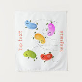 Mooie kwallen springen cartoon illustratie wandkleed (Voorkant)