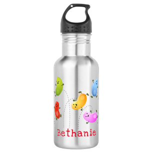 Mooie kwallen springen cartoon illustratie waterfles 