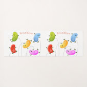 Mooie kwallen springen cartoon illustratie yogamat (Achterkant (horizontaal))