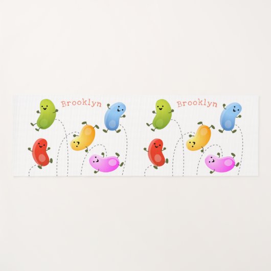 Mooie kwallen springen cartoon illustratie yogamat (Voorkant (horizontaal))