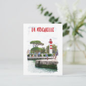 Mooie La Rochelle Frankrijk Waterverf Reizen Briefkaart (Staand voorkant)