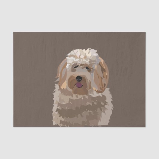 Mooie Labradoodle Goldendoodle Poedel Hond Tissuepapier (Voorkant)