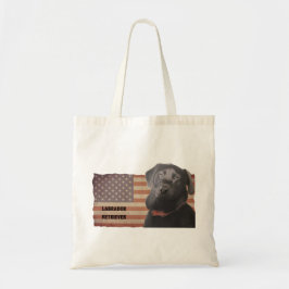 Mooie Labrador Retriever Amerikaanse vlag Tote Bag