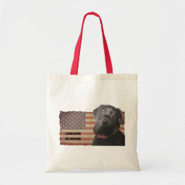 Mooie Labrador Retriever Amerikaanse vlag Tote Bag
