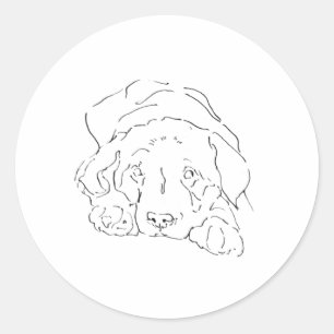 Mooie Labrador Retriever kaart, tekening van een h Ronde Sticker