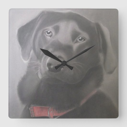 Mooie labrador vierkante klok (Voorkant)