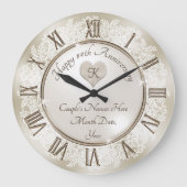 Mooie Lace-cadeaus voor 13th Wedding-Jubileum Grote Klok (Voorkant)