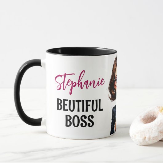 Mooie Lady Boss met Quote Mok (Met donut)