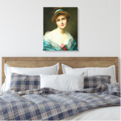 mooie Lady Green Dress Canvas Afdruk (Insitu (Slaapkamer))