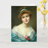  mooie Lady Green Dress Kaart (Gele Bloem)