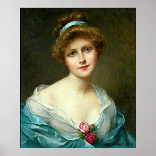  mooie Lady Green Dress Poster (Voorkant)