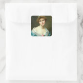  mooie Lady Green Dress Vierkante Sticker (Tas)