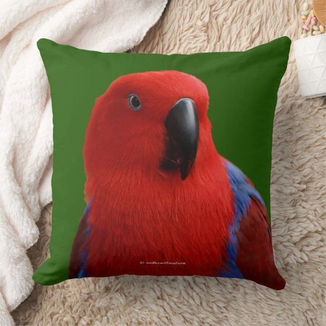 Mooie "Lady in Red" Eclectus papegaai vogel Kussen (Deken)