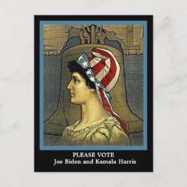 Mooie Lady Liberty Pro Biden en Harris Briefkaart
