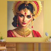 Mooie Lady of India Canvas Print Afbeelding (Insitu (Woonkamer))